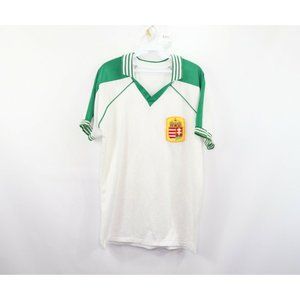 Vintage 80s Cannon Mens Large Hungary World Cup Soccer Jersey White Green